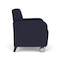 Lesro Siena Lounge Reception Wide Guest Chair w/ Front Casters, Walnut Wood Back Legs, OH Navy Uph SN1201 - alternate 3